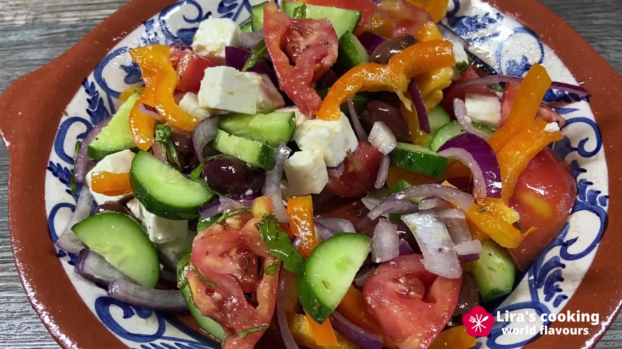 Colorful Greek Salad - Mediterranean diet, good for weight loss and longevity