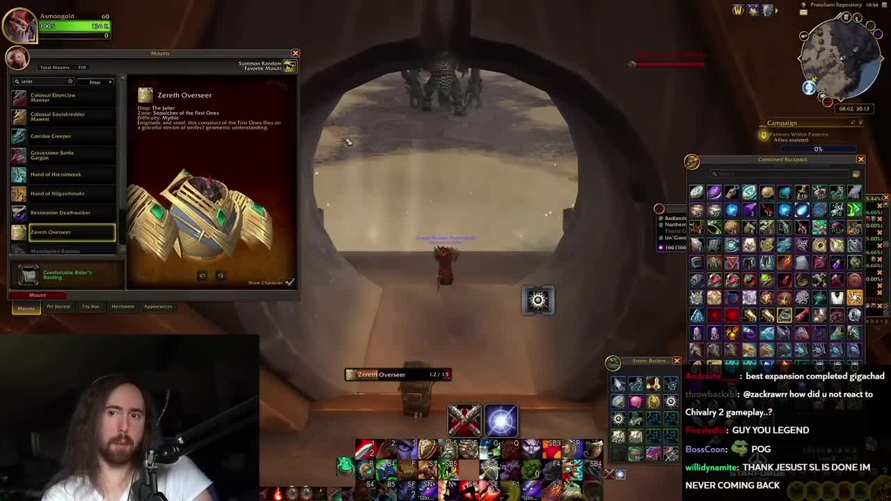 Asmongold got the Mythic Jailer Mount in WoW