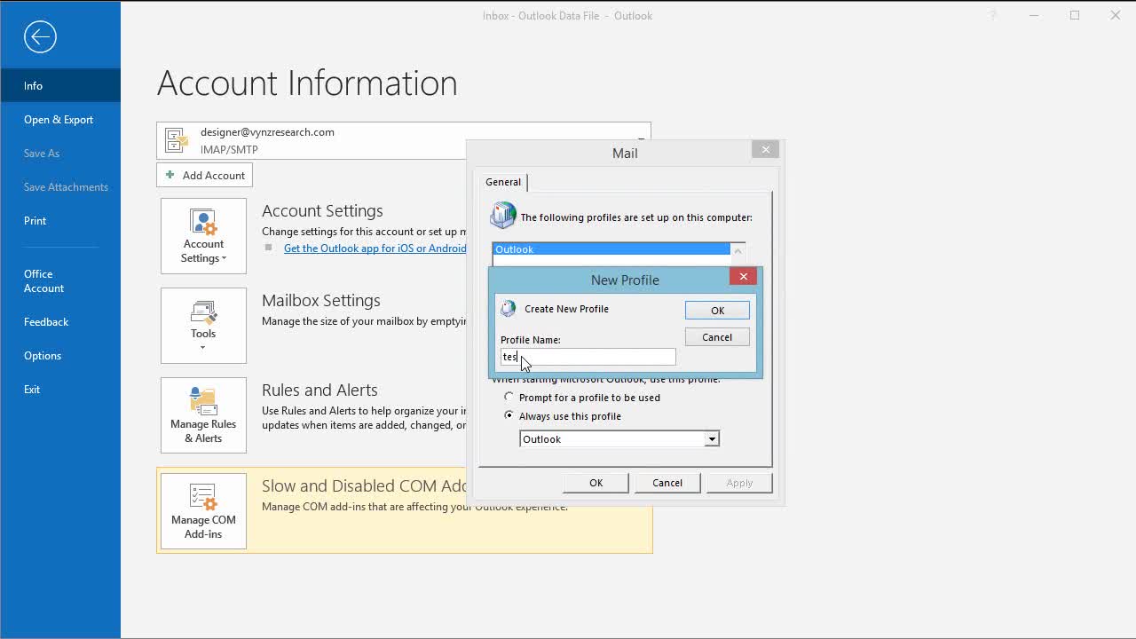 Best way to fix a Working Offline Problem in Outlook 2019