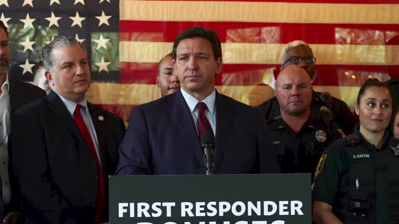 Gov. DeSantis Presents First Responder Bonuses