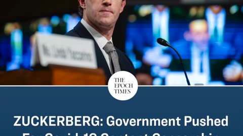ZUCKERBERG: Government Pushed For Covid-19 Content Censorship