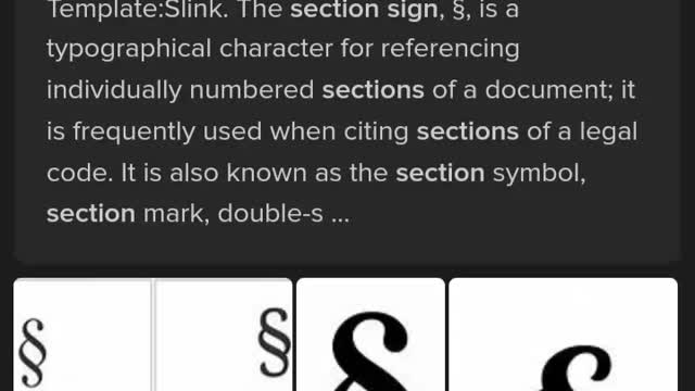 The section symbol (the weird symbol at the beginning of legal documents)