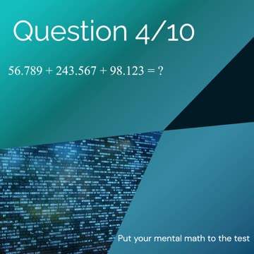 Put your mental math to test - Addition - Challenge - 4