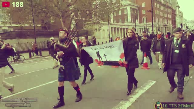 The Piper (Ben) Shoved To The Ground By MET Police - London - Rememberance Sunday 2020 (Pandemic) - Civil War