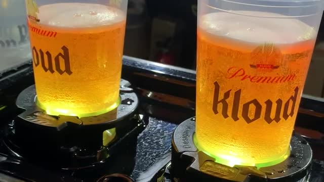 Fun beer machine from the bottom.