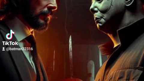 John Wick versus Michael Myers on Halloween ai art