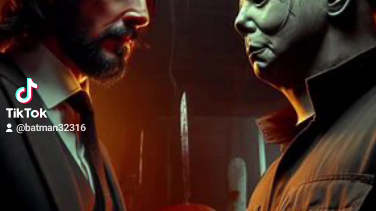 John Wick versus Michael Myers on Halloween ai art