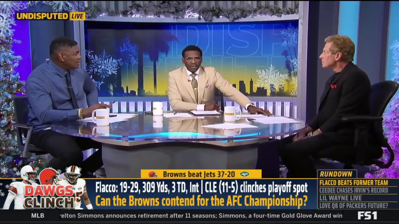 UNDISPUTED Skip Bayless reacts Browns beat Jets 37-20, clinches playoff spot