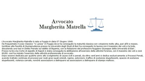 16 OTTOBRE 2021 - L'Avvocato Margherita Matrella “SCOPRE TUTTI GLI ALTARINI” che, come sempre, “HANNO BEN POCO DI SACRO”.