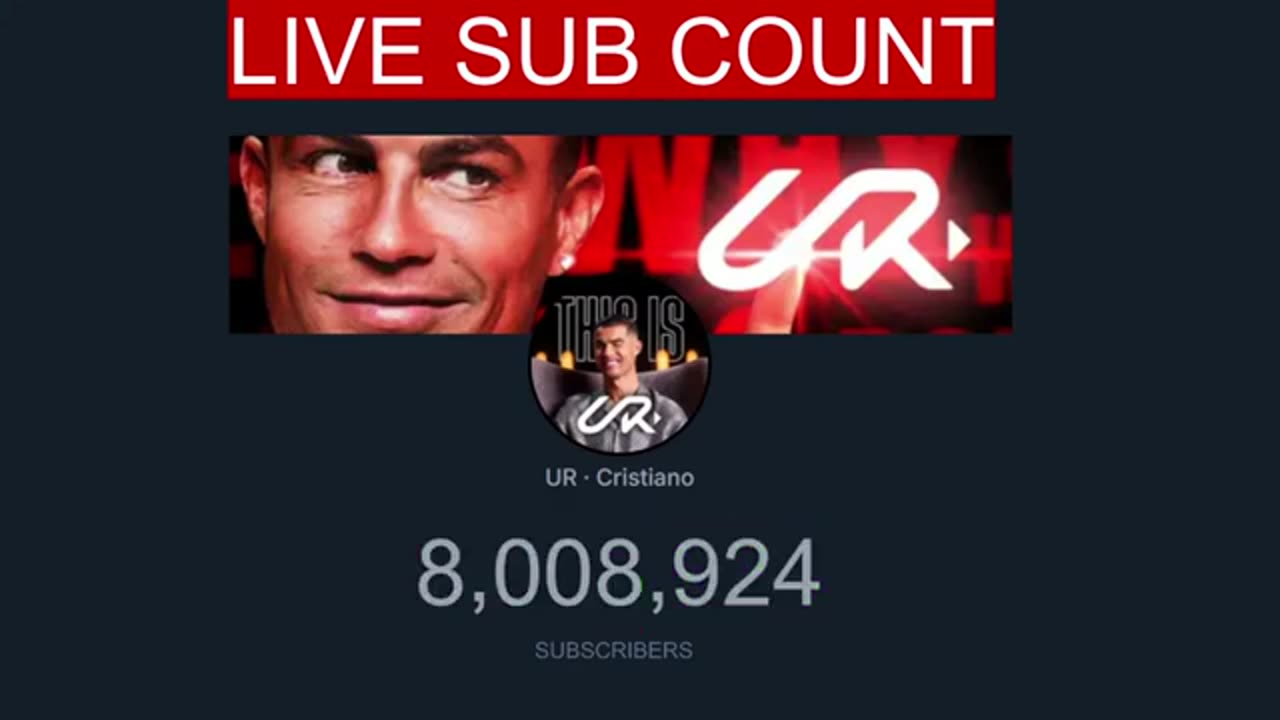 UR · Cristiano Ronaldo YOUTUBE CHANNEL - 8 Million Subscribers LIVE SUB COUNT