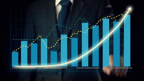 Businessman Draw Finance Allusive Graph Chart Showing Business Profit Growth stock videos