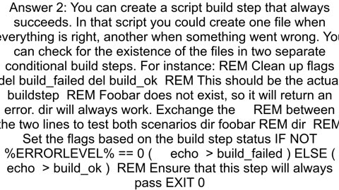 How to run a conditional step in Jenkins only when a previous step fails