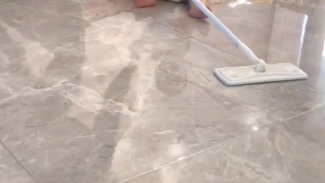 Funny cute baby washing floor 😂