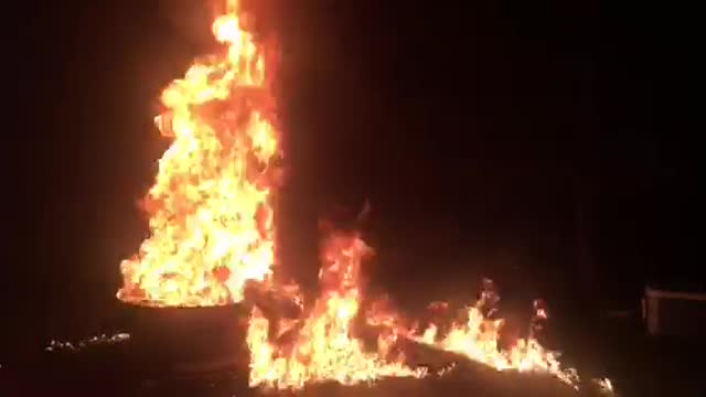 Fire pit motorcycle jump