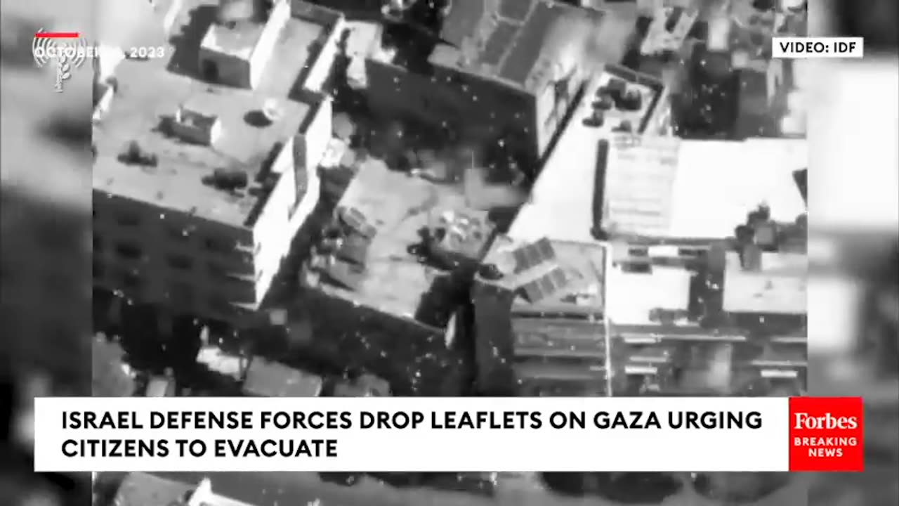 WATCH- Israel Defense Forces Drop Leaflets Urging Evacuation Onto Gaza