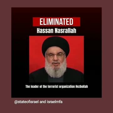State of israel confirm the killing hezbollah leader is dead 9/29/24
