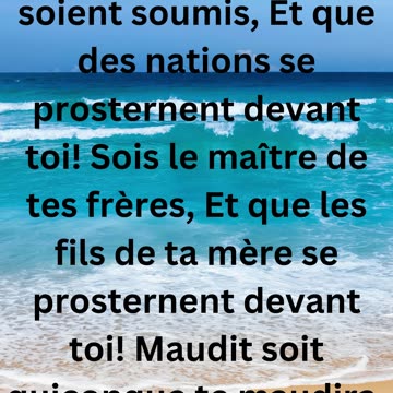 "La Bénédiction d'Isaac à Jacob" Genèse 27:28-29