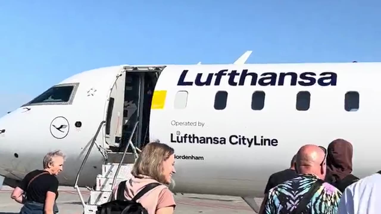 Boarding Lufthansa Airlines