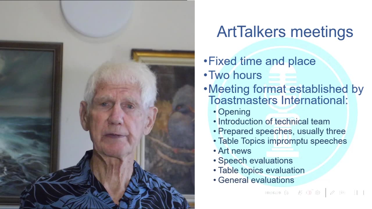 Introduction to ArtTalkers Toastmasters Club