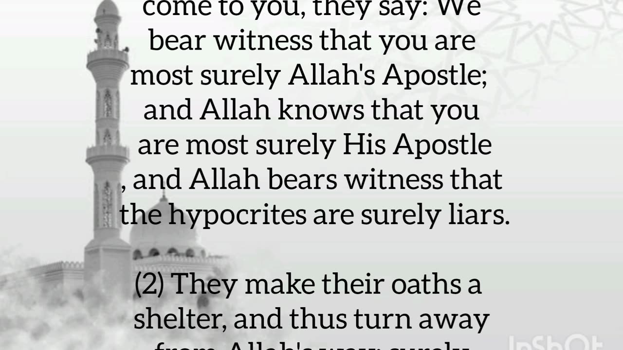 SURAH AL-MUNAFIQUN 63 (THE HYPOCRITES)