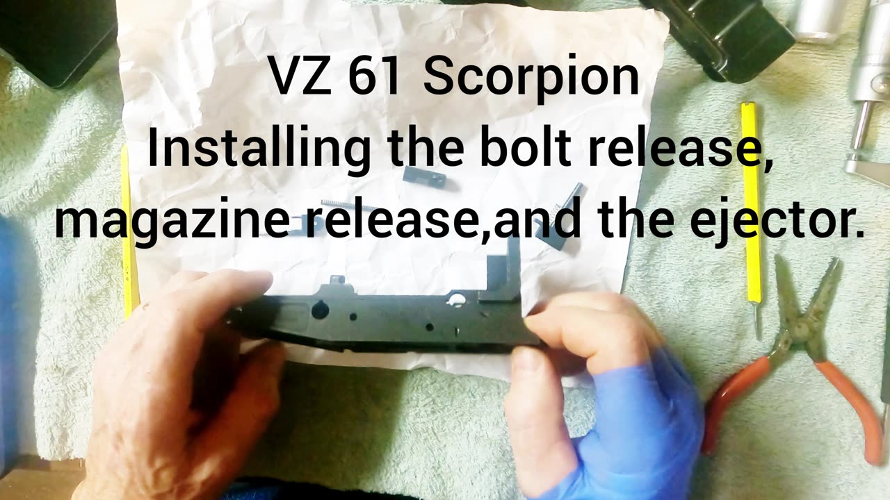 VZ61 Scorpion bolt release, magazine release, and ejector installation.