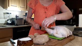 How to cut up a whole chicken for this buttermilk chicken recipe Part 1