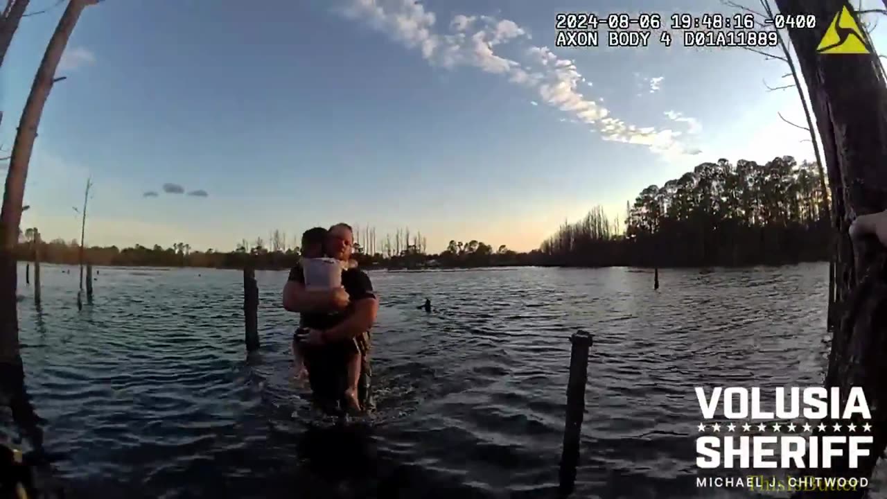 Body cam footage captures FL deputy saving missing boy found clinging to log in lake