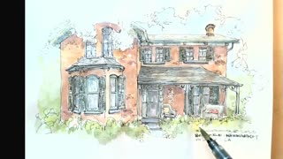 Art || Urban Sketch in Canada || Botsford Street, Ontario