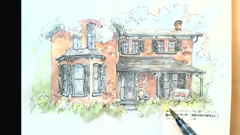 Art || Urban Sketch in Canada || Botsford Street, Ontario