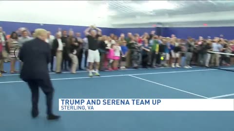 Donald Trump wore a full suit, took off his shoes and STILL challenged Serena Williams to tennis