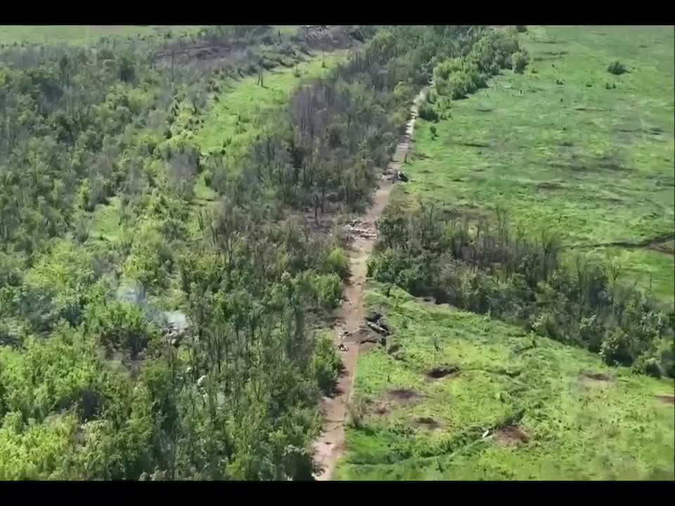 Drone Footage of a Land Mine Blowing Up a Russian Nazi BMP