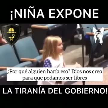 niña habla contra tirania del gobierno de Biden y contra mascarillas en colegios EEUU