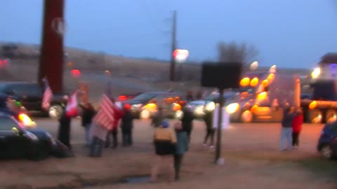 Trucker convoy layover in Portage Wisconsin