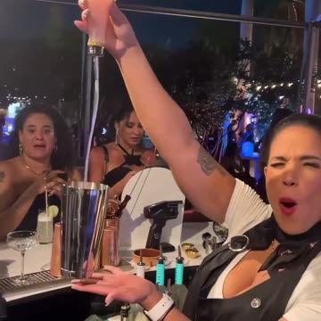 Talent in the Bar : bartender person formulating drink in his style