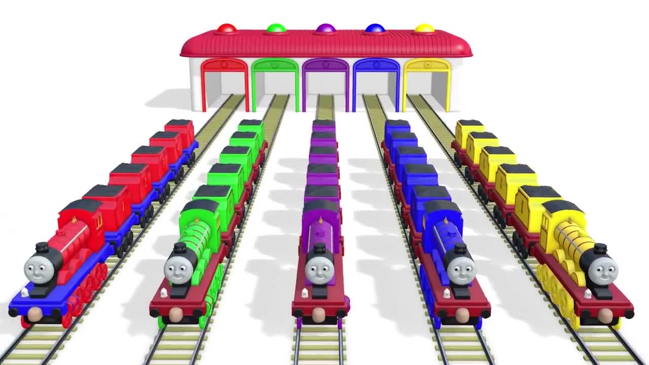 Colors for Children to Learn with Kids Train Vehicles 3D - Colours for Kids - Learning Videos