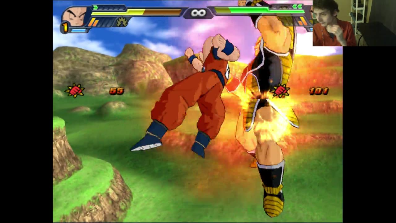 Dragon Ball Z Budokai Tenkaichi 3 Battle #88 With Live Commentary - Krillin VS Nappa