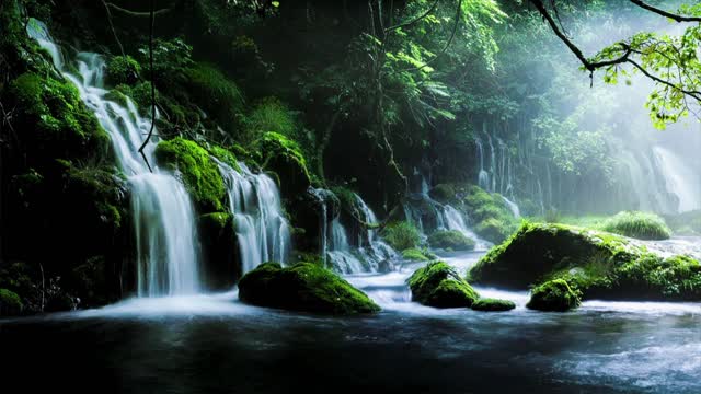 Nature Landscape Waterfall Jungle Forest Water