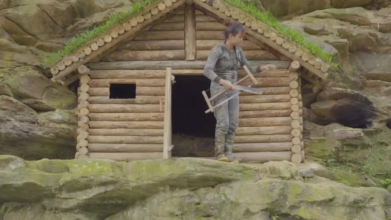 PART 1. Built a complete cabin for wilderness Survival. #shorts #survival #foryou