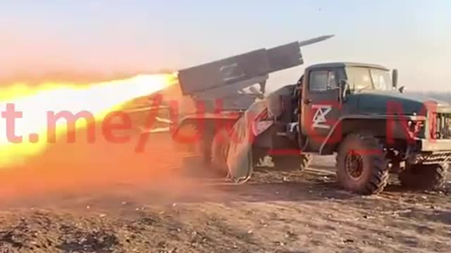 Ukraine War - The Russian multiple launch rocket system BM-21 "Grad"