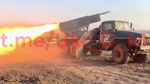 Ukraine War - The Russian multiple launch rocket system BM-21 "Grad"