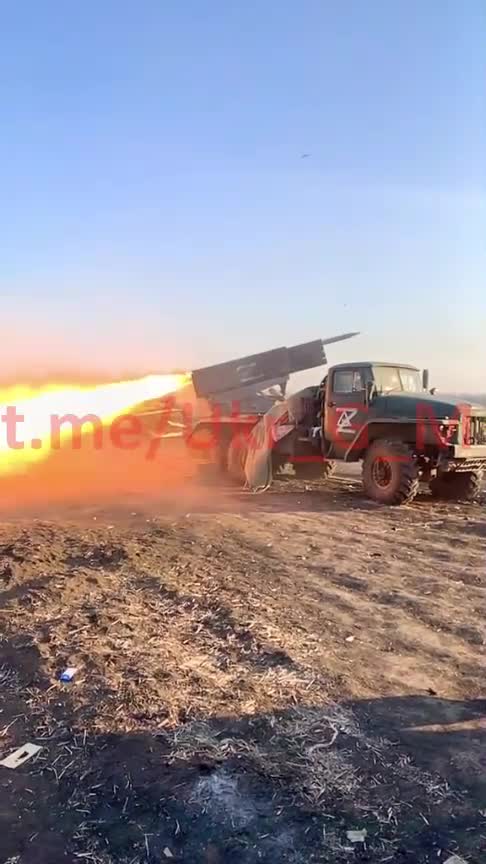 Ukraine War - The Russian multiple launch rocket system BM-21 "Grad"