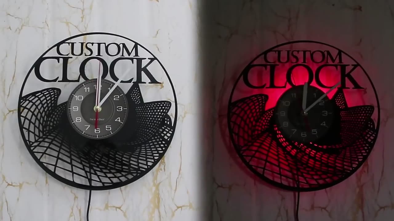 Custom Wall Clock Personalized DJ Wall Clock Made to Order DJ Vinyl Record Clock Night