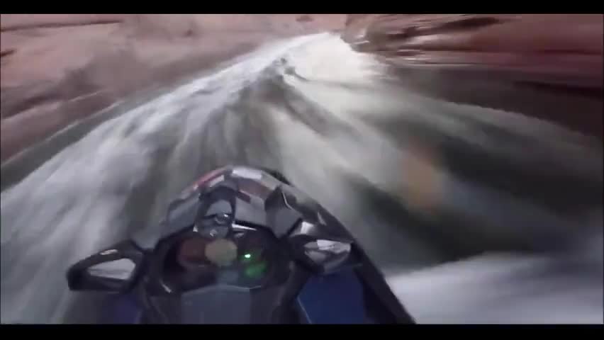 On a jet ski through the canyons.