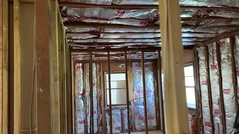 Day 37 Kitchen, dining, living room and both bathrooms ceiling drywall
