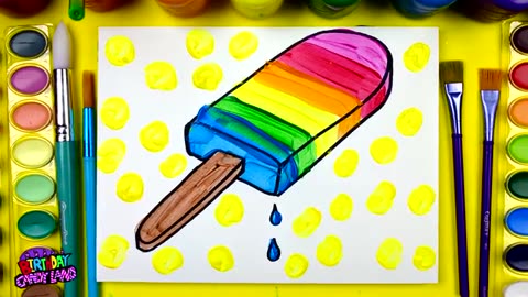 Watercolor painting drawing and coloring for children