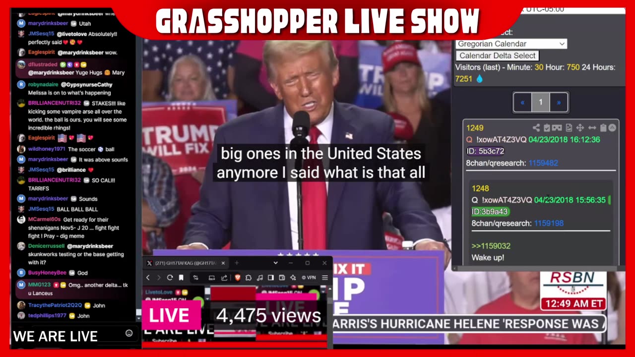 Grasshopper Live Decode Show - President Trump Rallies November 4th 2024 Part 3