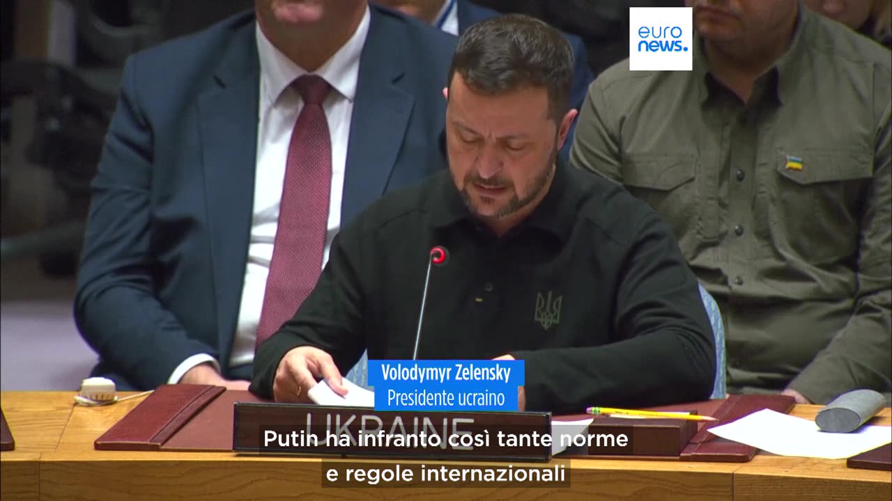 NOTIZIE DAL MONDO Zelensky a New York all'ONU alla 79ma Assemblea Generale delle Nazioni Unite(UNGA) dichiara:la Russia deve essere costretta alla pace in base alla Carta delle Nazioni Unite