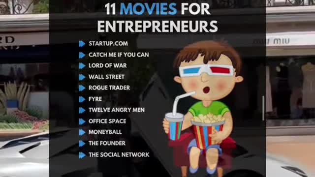 11 movies every entrepreneur or business owner must watch. 📽🍿