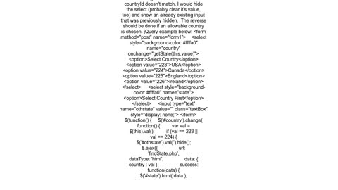 How to use AJAX to populate state list depending on Country list