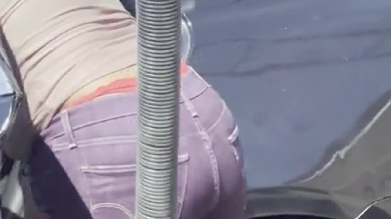 Lace Pink Thong at the Car Wash